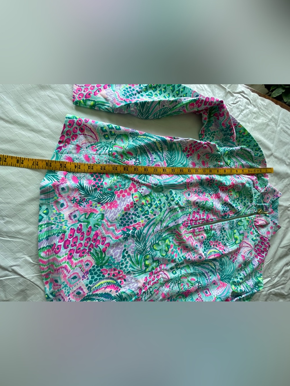LILLY PULITZER Tropical Print Half-Zip Pullover - Pink & Aqua multicolor - Picture 5 of 8